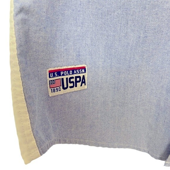 U.S. Polo Assn. Men’s Short Sleeve Colorblock Oxford Shirt - Picture 4 of 6